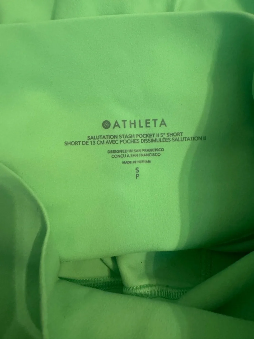 Athleta Salutation Stash Pocket II 5” Shorts Green Size S - Picture 5 of 6